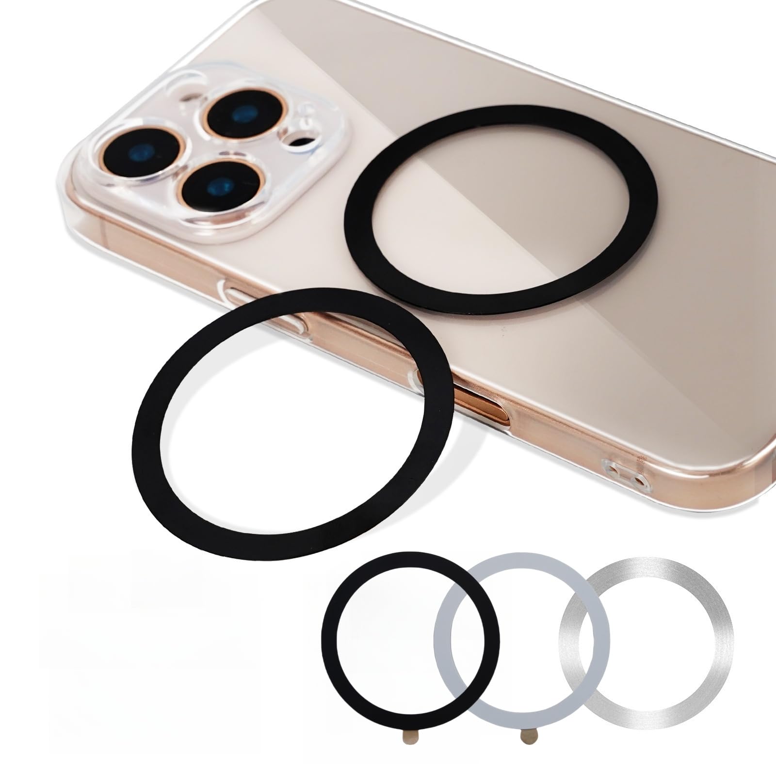For Magsafe Ring Sticker,Metal Ring For All Phone Case,Compatible With Magsafe Accessories,Magnetic Wireless Charger/Wallet/Car